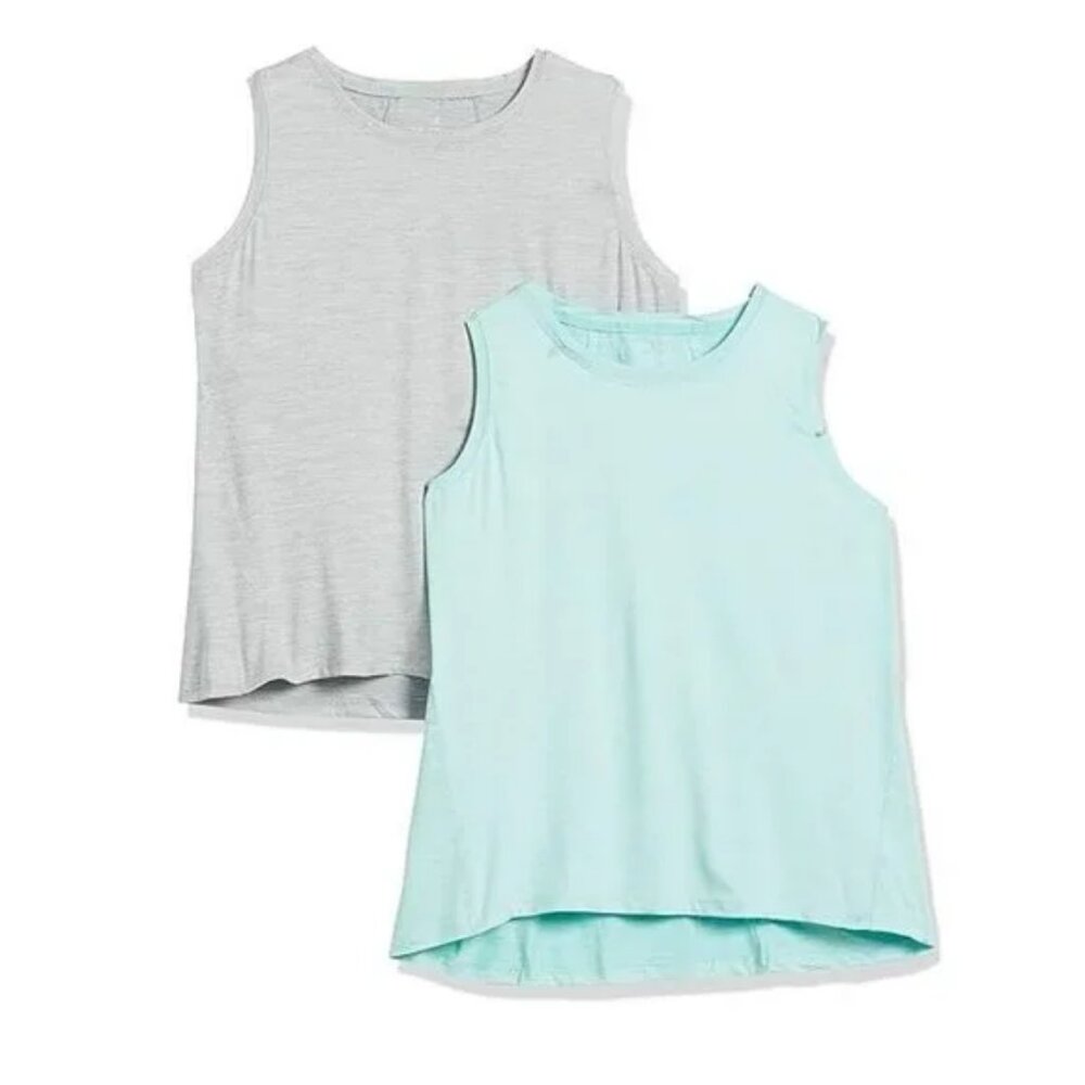 NEW Danskin 2 Pack Breathe Space Dyed Wicking Moisture Control Tank Tops Shirt L